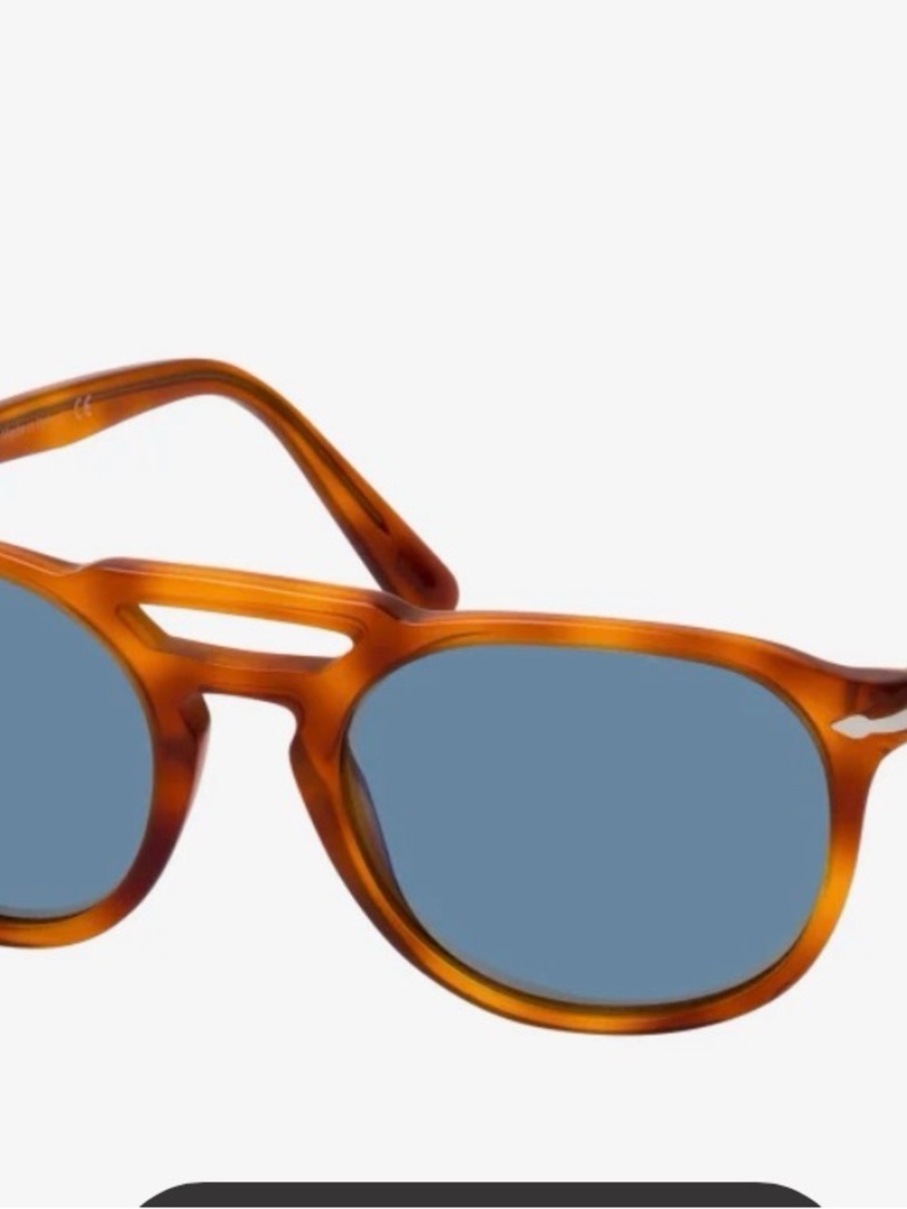 Persol Terra di Siena Tortoiseshell Sunglasses with Dark Blue Polarized Lenses - Picture 2 of 8